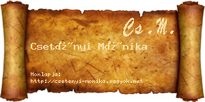 Csetényi Mónika névjegykártya
